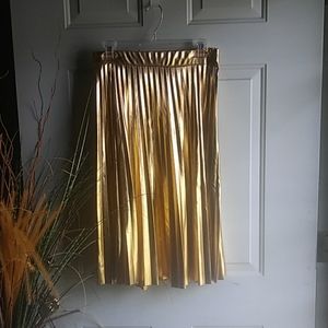 Gold Pleated Skirt
